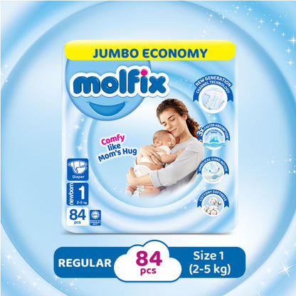 Molfix Diapers Size 1 (Newborn), 84 Ct