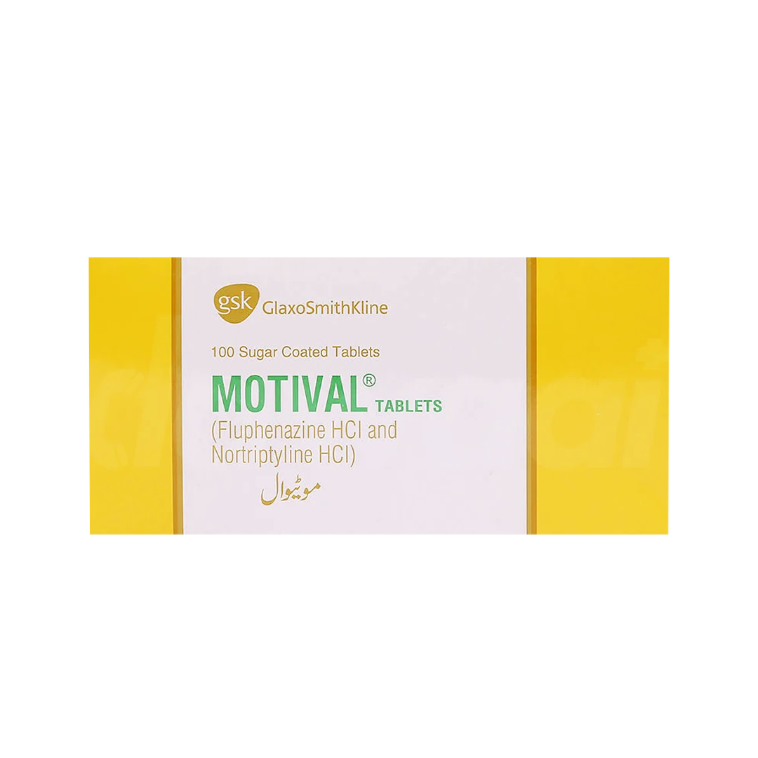 Motival (Fluphenazine+Nortriptyline), 100 Ct - GSK