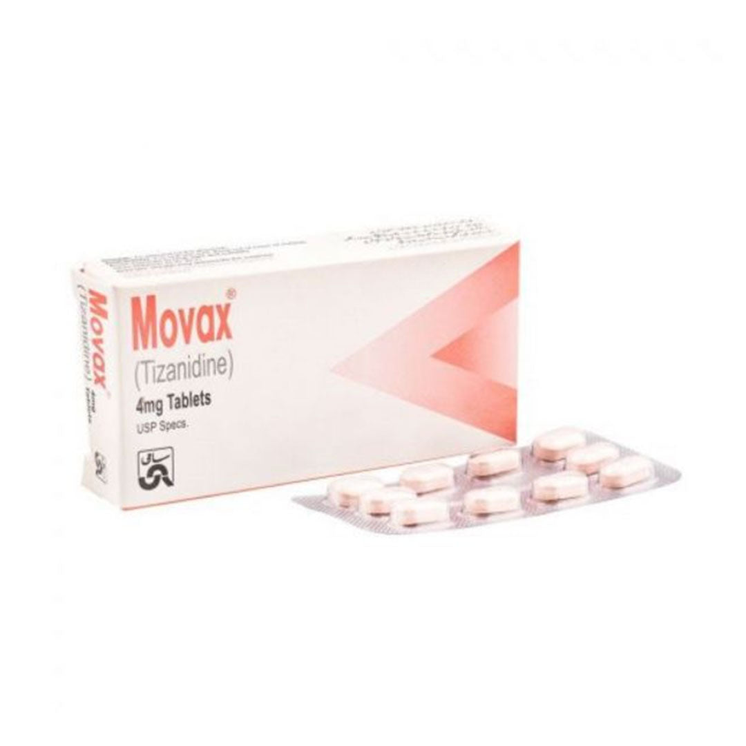 Movax (Tizanidine) 4 mg, 20 Ct - Sami Pharma