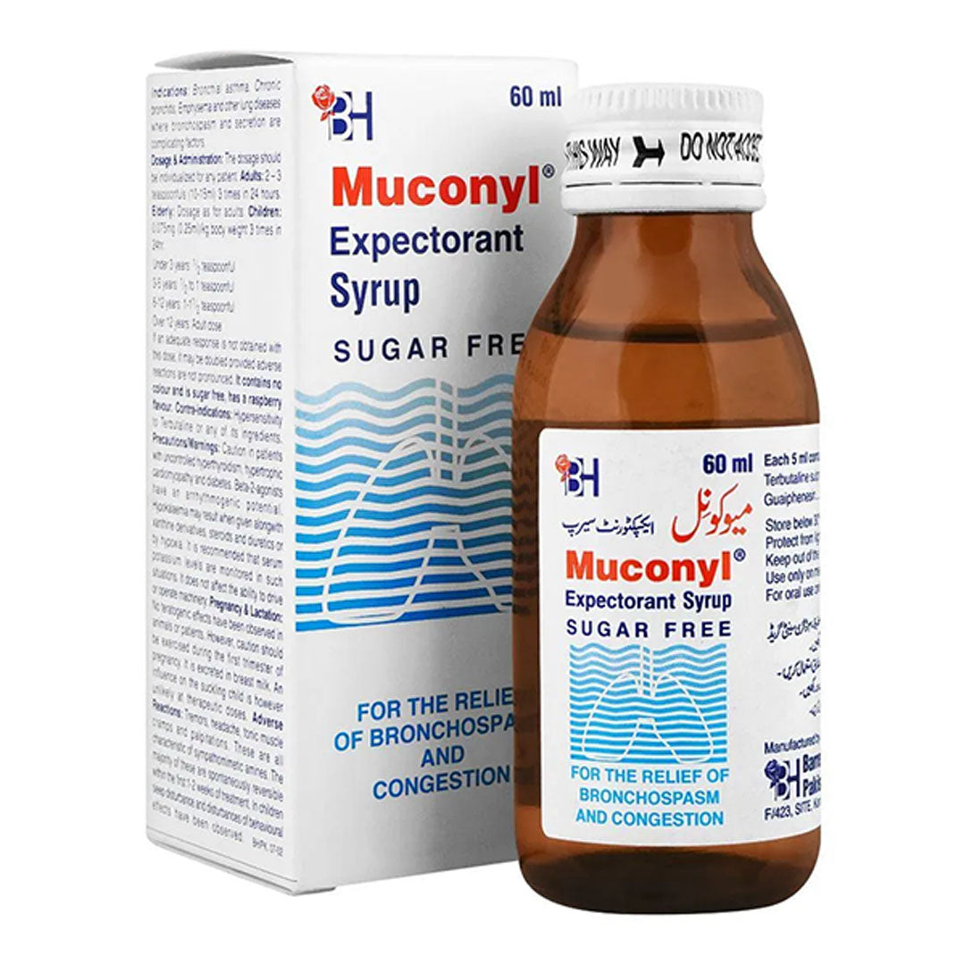 Muconyl Expectorant Sugar Free Syrup, 60 ml - Barrett Hodgson