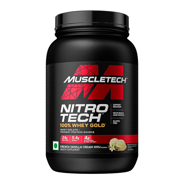 MuscleTech NitroTech 100% Whey Gold (French Vanilla), 2lbs