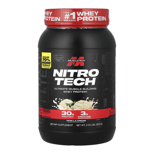 MuscleTech NitroTech Whey Protein (Vanilla Cream), 2 lbs