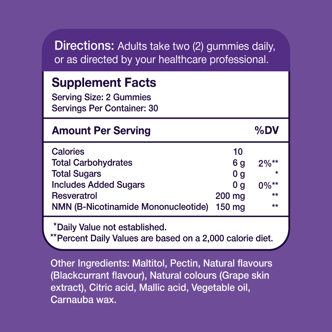Gumvits NMN & Resveratrol Gummies, 60 Ct