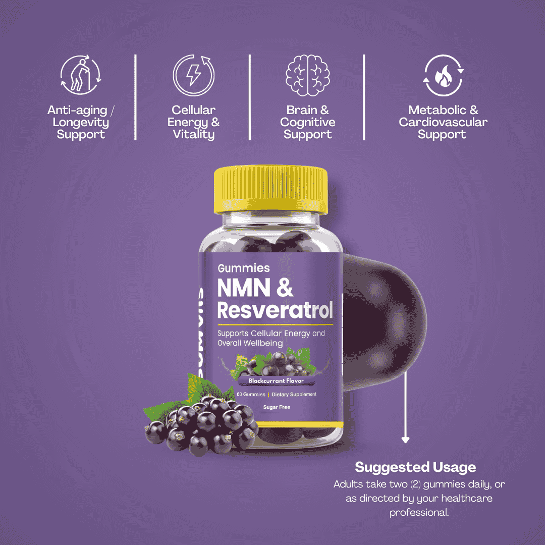 Gumvits NMN & Resveratrol Gummies, 60 Ct
