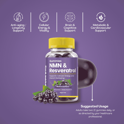 Gumvits NMN & Resveratrol Gummies, 60 Ct