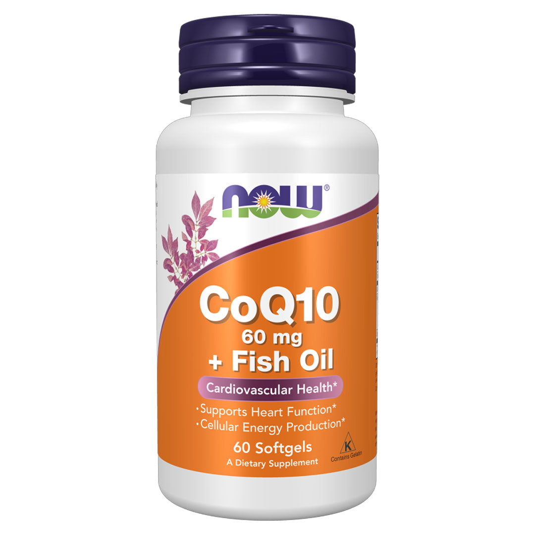 NOW CoQ10 60mg + Fish Oil, 60 Ct