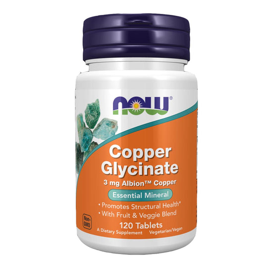 NOW Copper Glycinate 3mg, 120 Ct