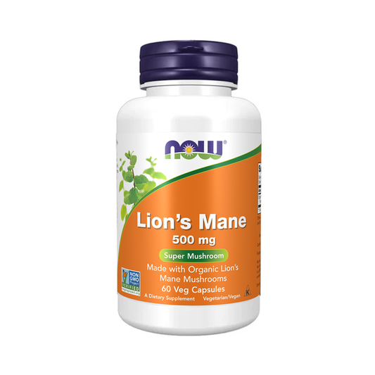 NOW Lion's Mane Mushroom 500mg, 60 Ct