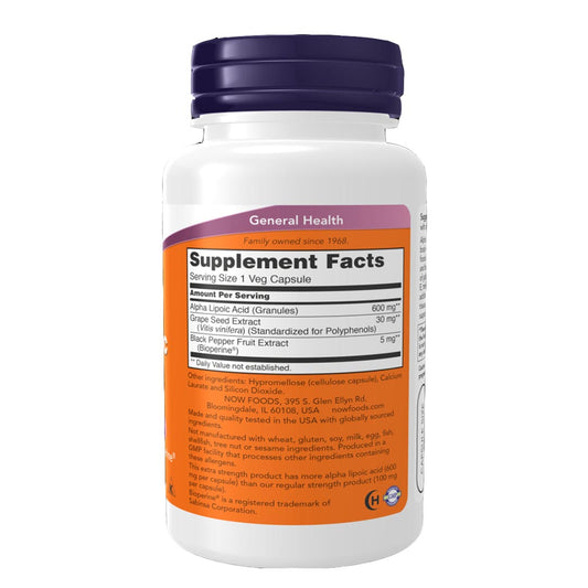 NOW Alpha Lipoic Acid 600mg, 60 Ct