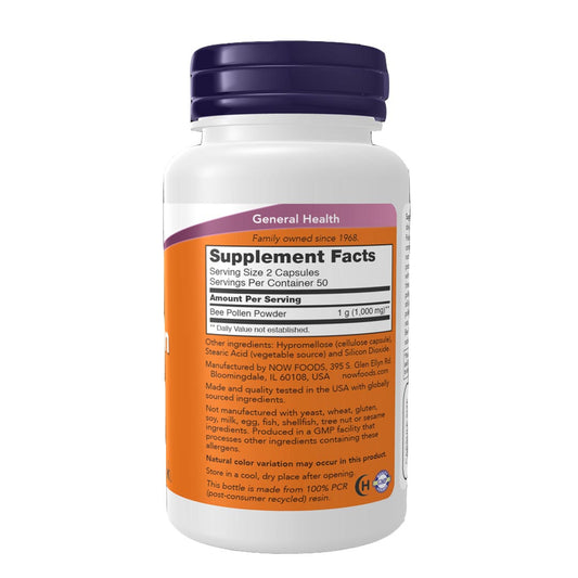NOW Bee Pollen 500mg, 100 Ct