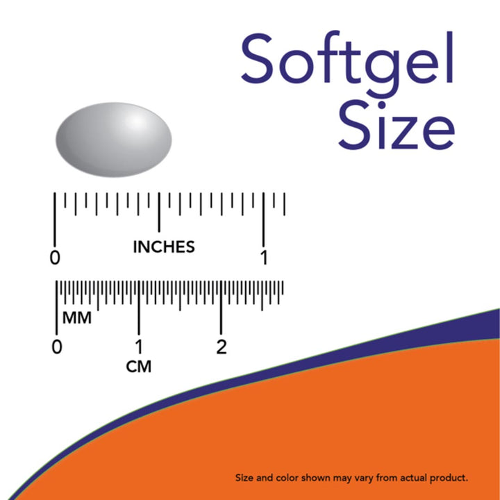 NOW Beta Carotene Natural 7,500 mcg Softgel Size