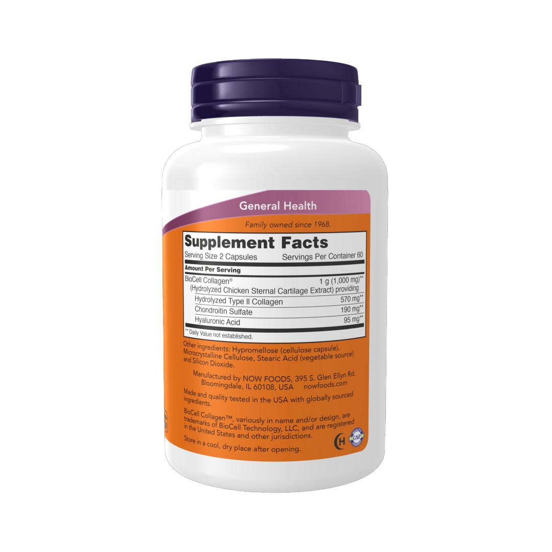 NOW Biocell Collagen Hydrolyzed Type II, 120 Ct