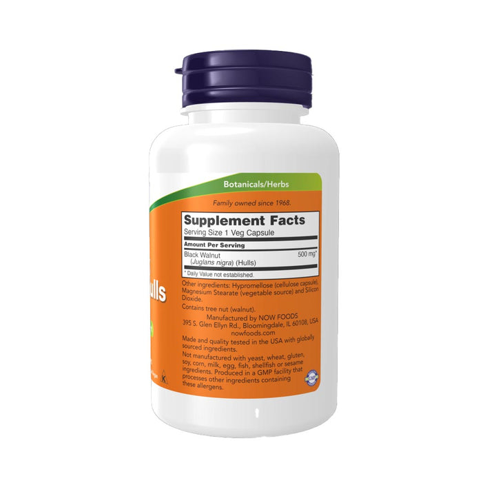 NOW Black Walnut Hulls 500mg Supplement Facts