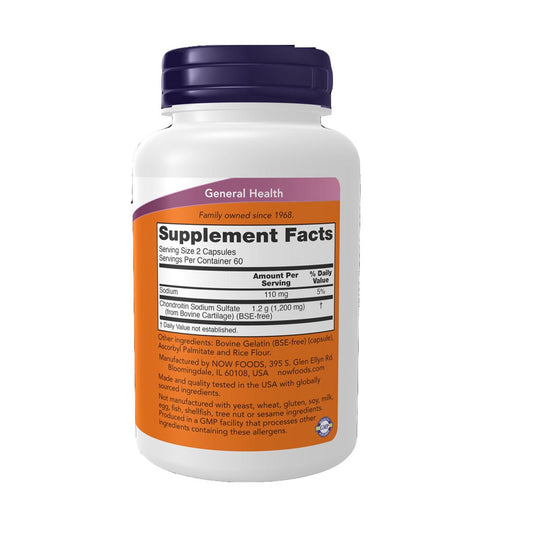 NOW Chondroitin Sulfate 600mg, 120 Ct