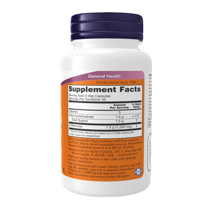 NOW D-Mannose 500mg, 60 Ct