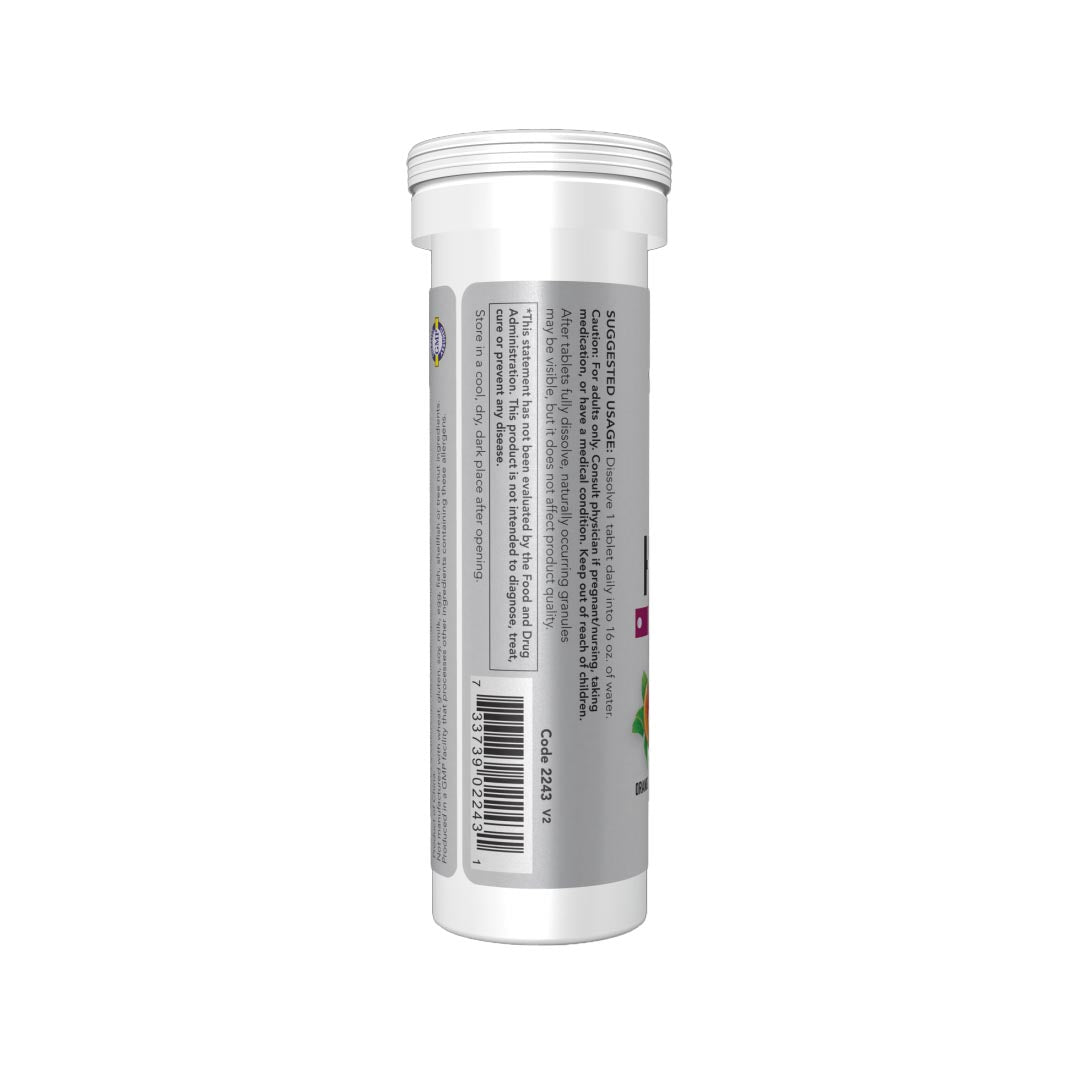 NOW Sports Effer-Hydrate Effervescent Electrolyte Hydration Tablets (Orange Strawberry), 10 Ct