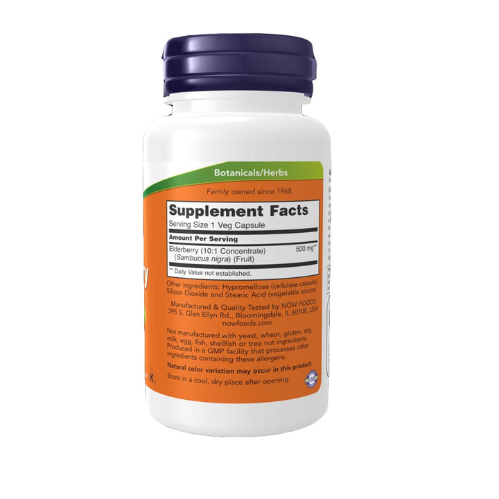 NOW Elderberry 500mg Supplement Facts