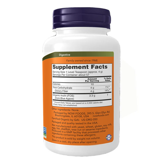 NOW Inulin Prebiotic Pure Powder, 227g