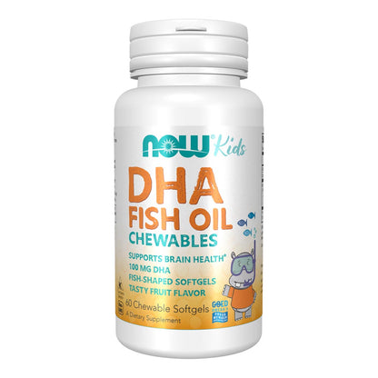 NOW Kids DHA Fish Oil Chewables, 60 Ct