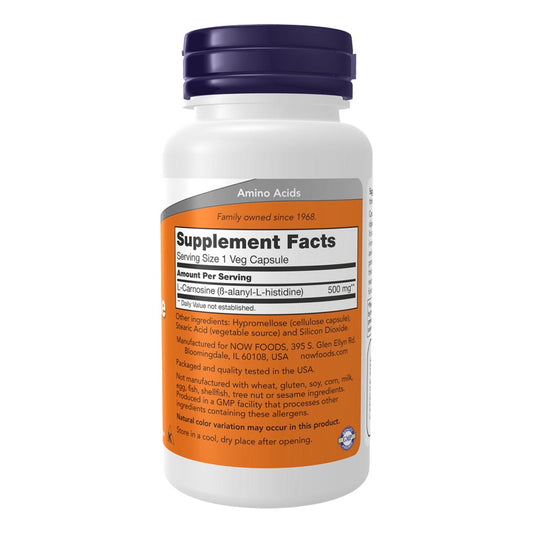NOW L-Carnosine 500mg, 50 Ct