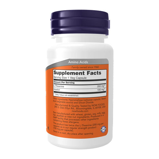 NOW L-Theanine 200mg, 60 Ct