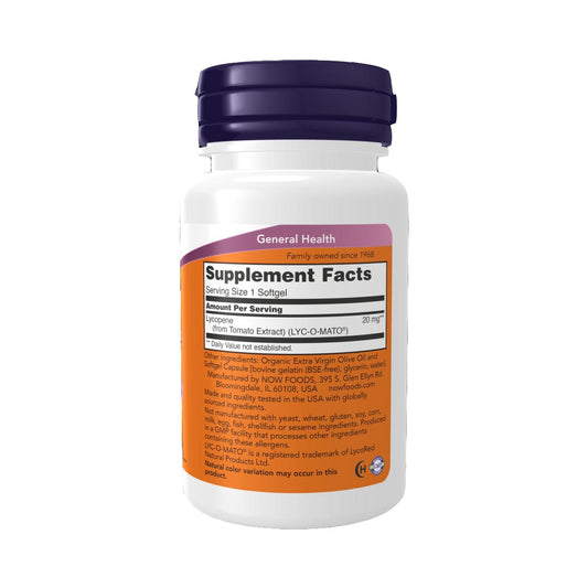NOW Lycopene 20mg, 50 Ct
