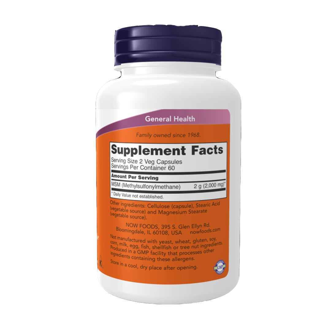 NOW MSM 1000mg, 120 Ct