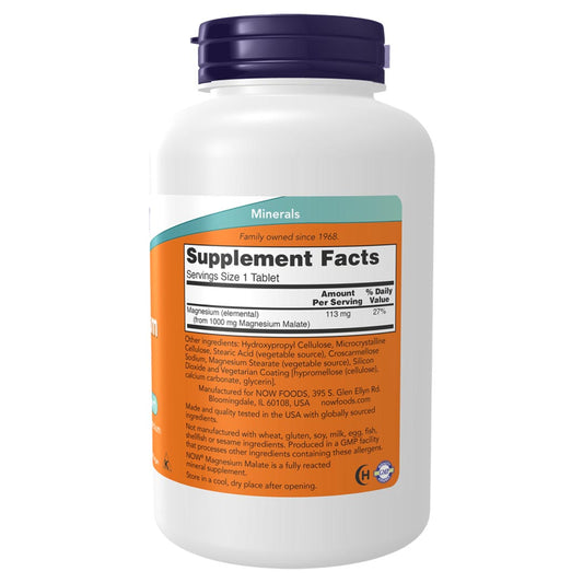 NOW Magnesium Malate 1000mg, 180 Ct