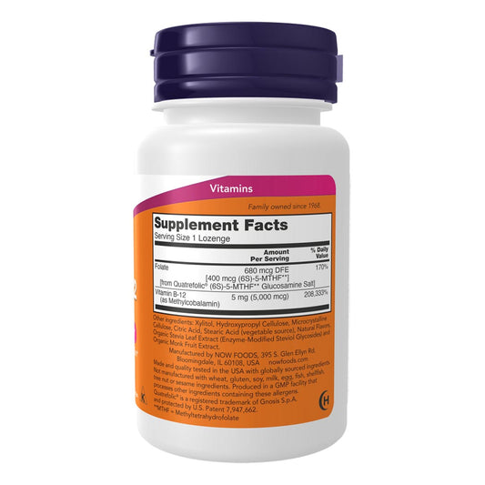 NOW Methylcobalamin B-12 5,000 mcg Supplement Facts