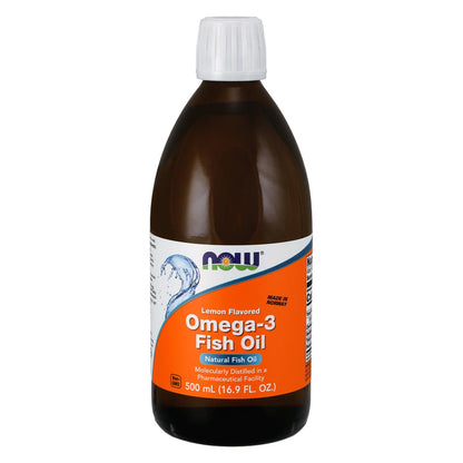 NOW Omega-3 Fish Oil Liquid Lemon, 500ml