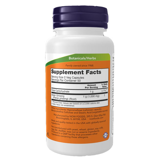 NOW Panax Ginseng 500mg, 100 Ct