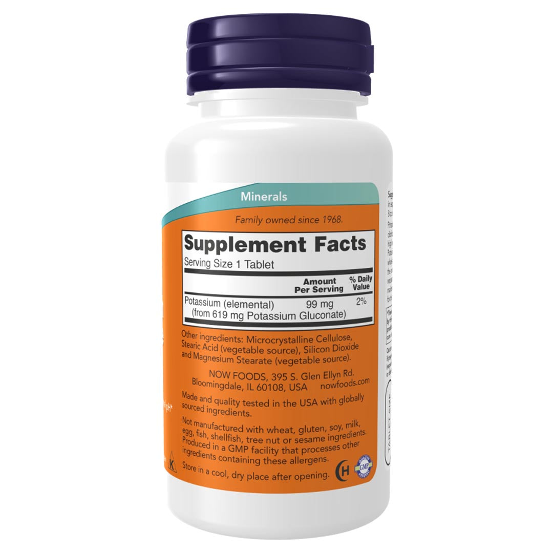 NOW Potassium Gluconate 99mg Supplement Facts