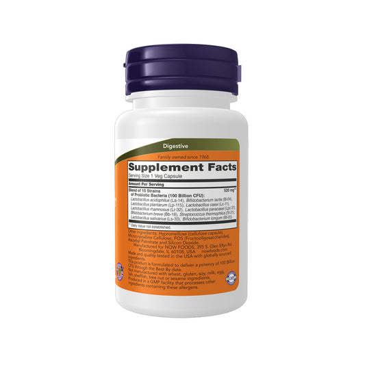 NOW Probiotic-10 100 Billion, 30 Ct