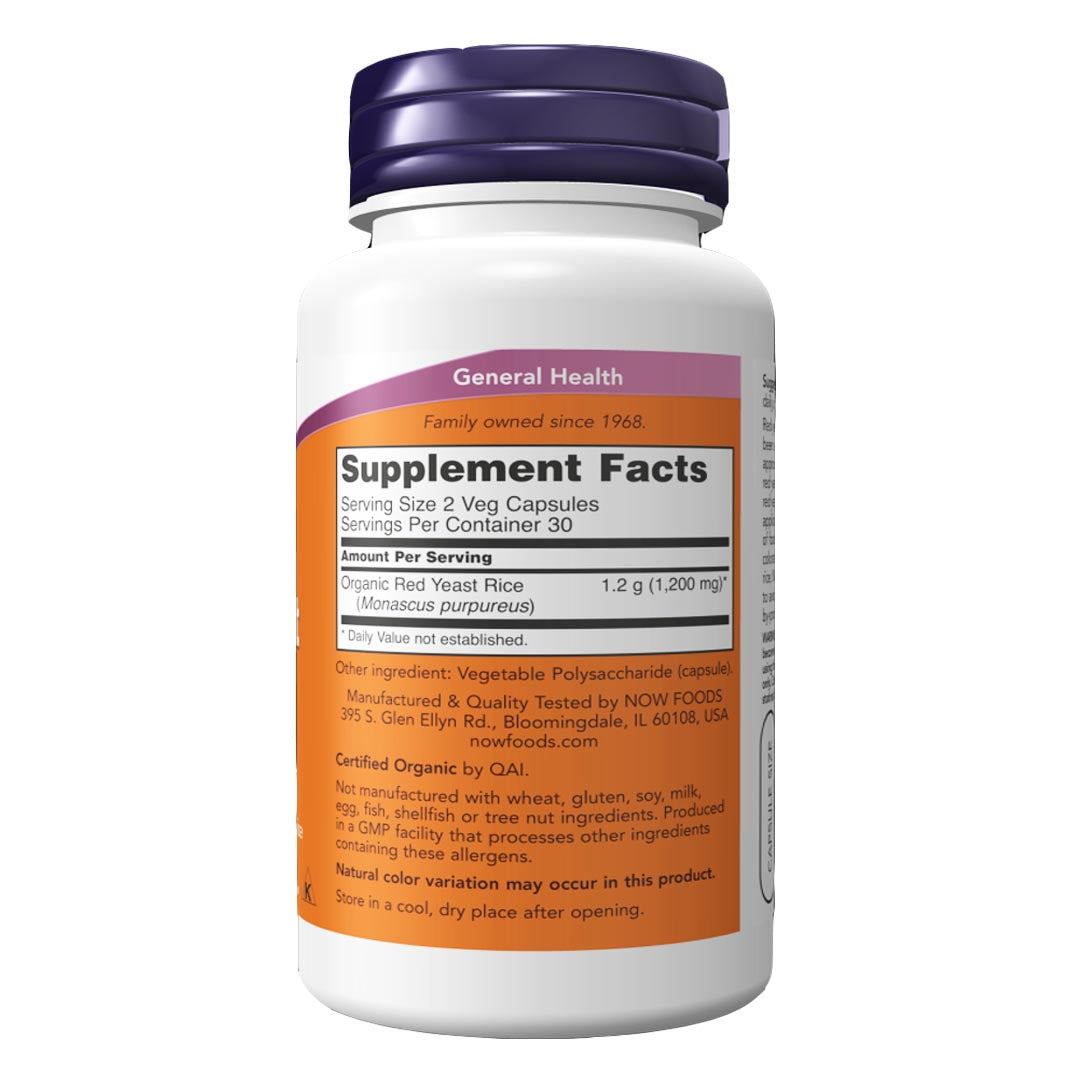 NOW Red Yeast Rice 600mg, 60 Ct