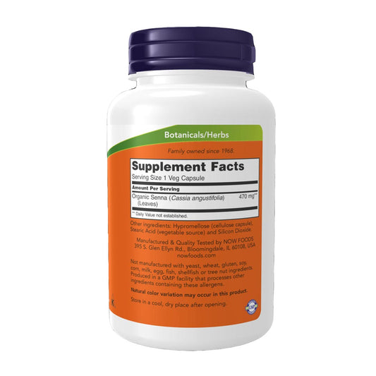 NOW Senna Leaves 470mg, 100 Ct