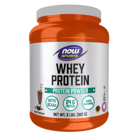 NOW Sports Whey Protein Creamy Chocolate Powder, 907g