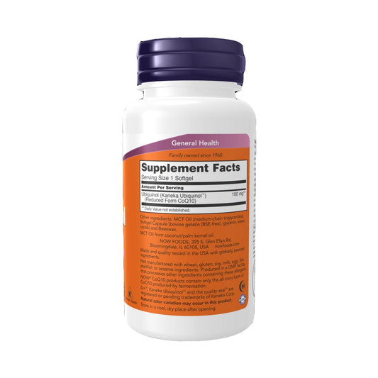 NOW Ubiquinol 100mg, 60 Ct