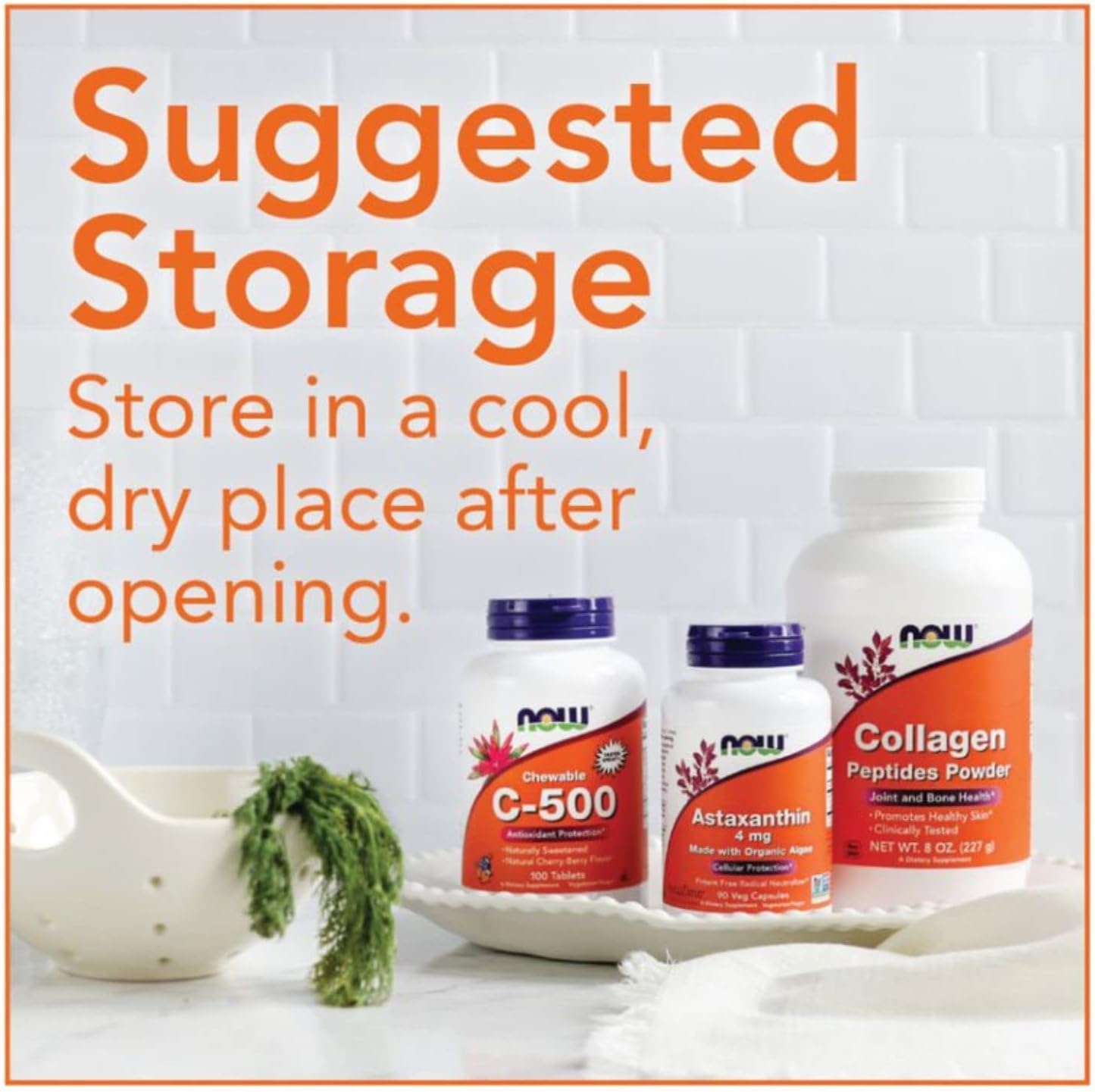 NOW Vitamin D3 10000 IU, 120 Ct Suggested Storage