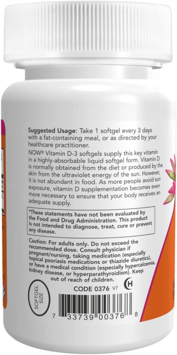 NOW Vitamin D3 10000 IU, 120 Ct Usage