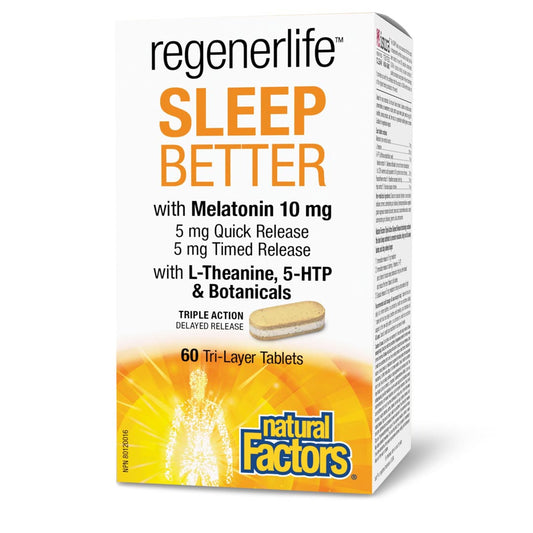 Natural Factors Regenerlife Sleep Better Tri-Layer Tablets, 60 Ct
