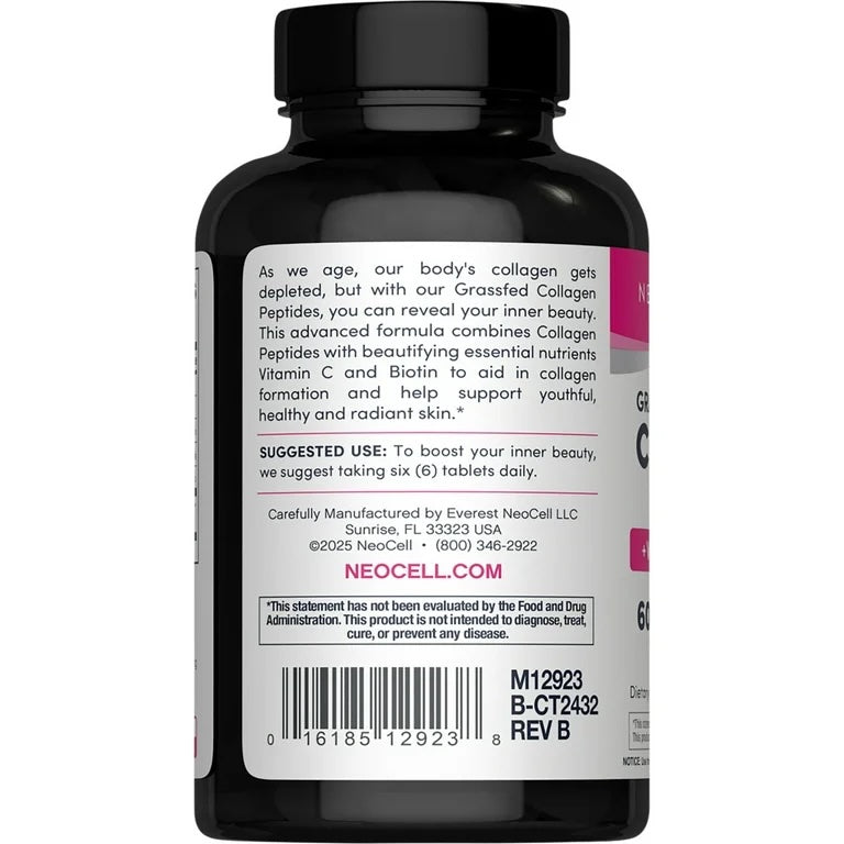 NeoCell Grassfed Collagen with Vitamin C & Biotin, 90Ct