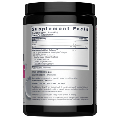 NeoCell Multi Collagen Advanced Beauty Series Supplement Facts