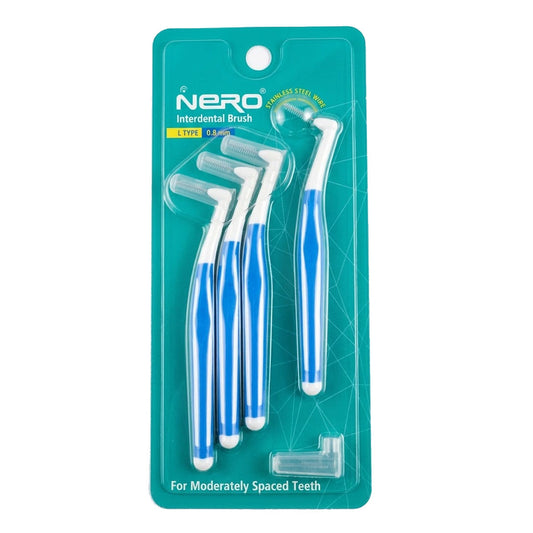 Nero Interdental Toothbrush L Type 0.8mm, 4 Ct