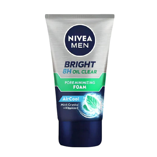 Nivea Men Bright 8H Oil Clear Pore Minimizing Foam, 100ml