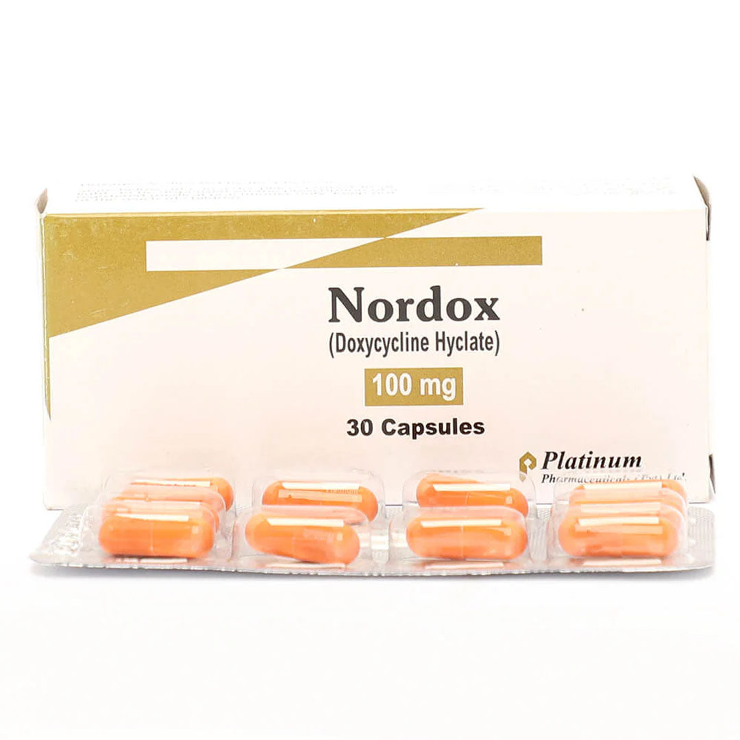 Nordox (Doxycycline) 100 mg, 30 Ct - Platinum Pharma
