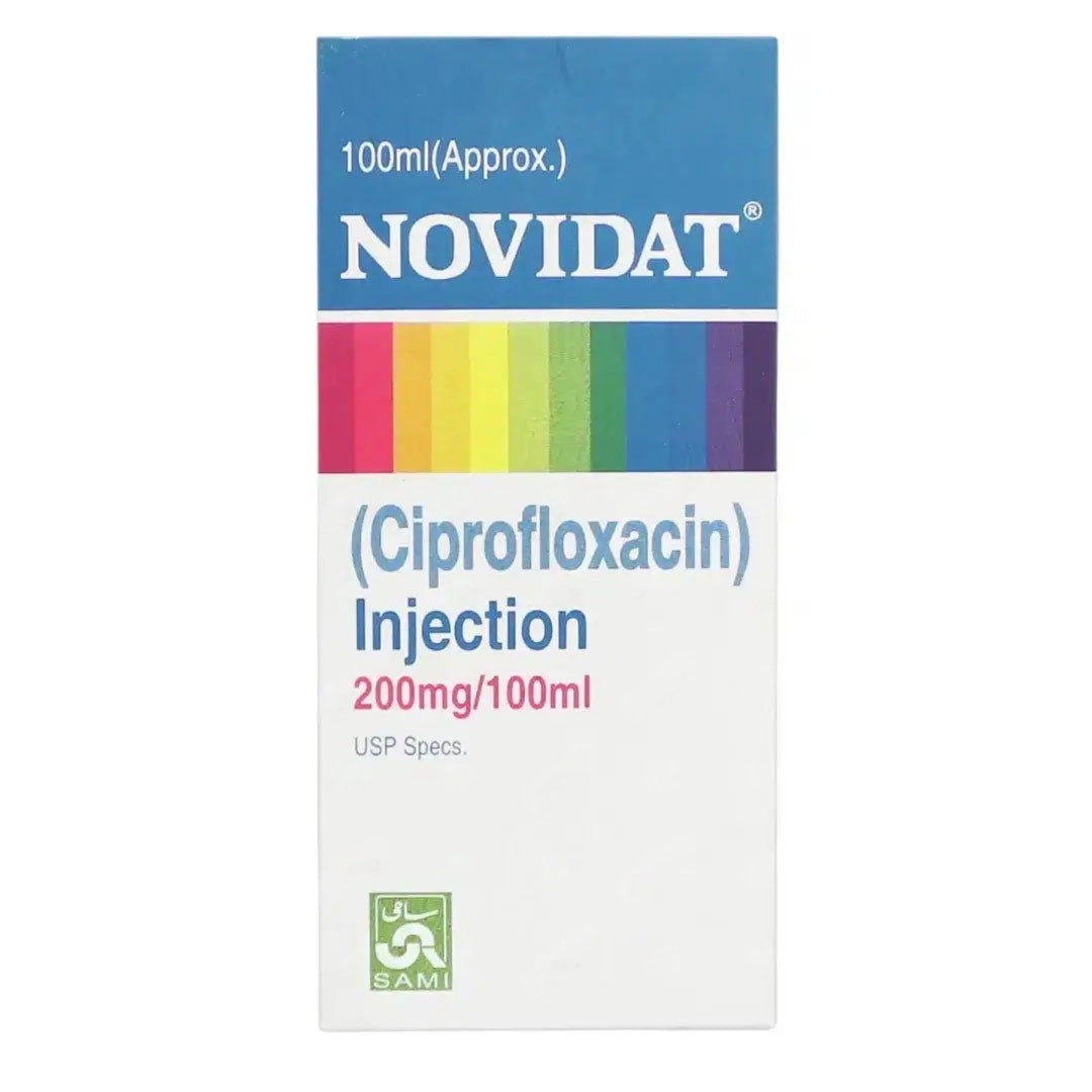 Novidat (Ciprofloxacin) 200mg/100ml Injection, 100 ml by Sami Pharma ...