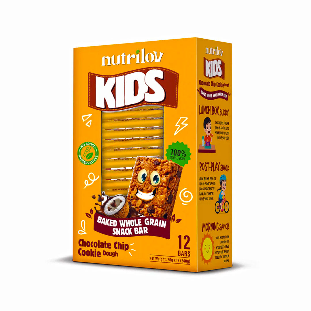 Nutrilov Kids Chocolate Chip Cookie Dough Bar, 12 Ct