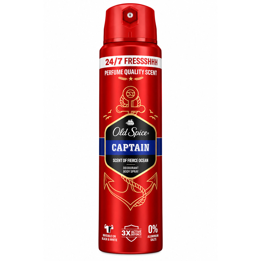 Old Spice Captain Scent Of Fierce Ocean Deodorant Body Spray, 150 ml