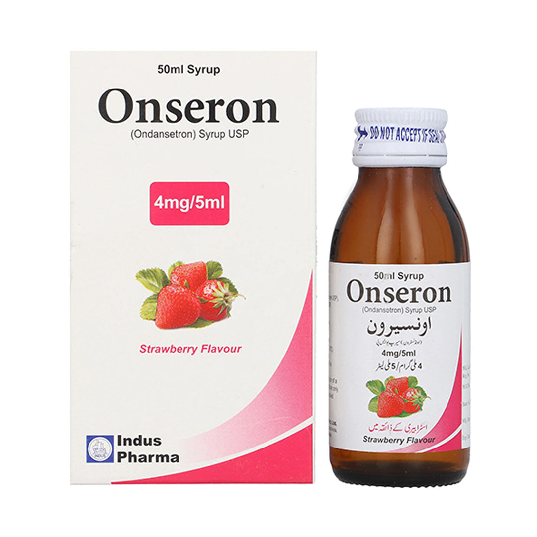 Onseron (Ondansetron) 4mg/5ml Syrup, 50 ml - Indus Pharma