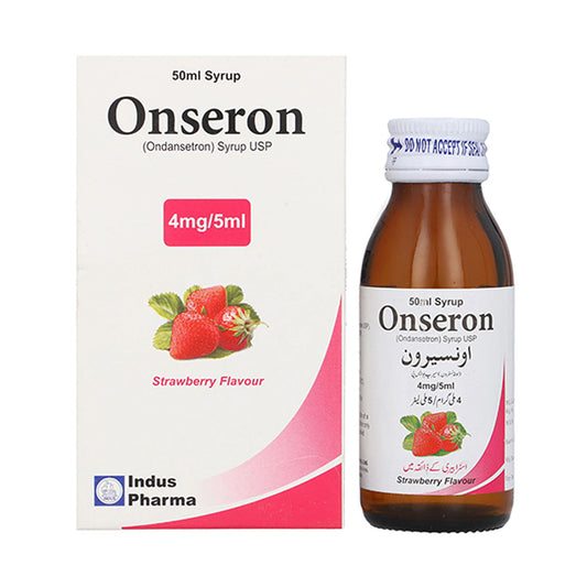 Onseron (Ondansetron) 4mg/5ml Syrup, 50 ml - Indus Pharma